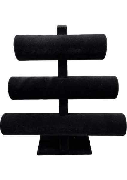 Yerli Üretim Süet Kumaş Siyah Renk Üçlü Kademeli Bileklik-saat Sergileme Standı fiyatları