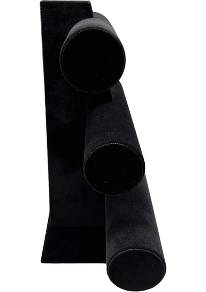 Yerli Üretim Süet Kumaş Siyah Renk Üçlü Kademeli Bileklik-saat Sergileme Standı modelleri