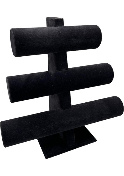 Yerli Üretim Süet Kumaş Siyah Renk Üçlü Kademeli Bileklik-saat Sergileme Standı fırsatları