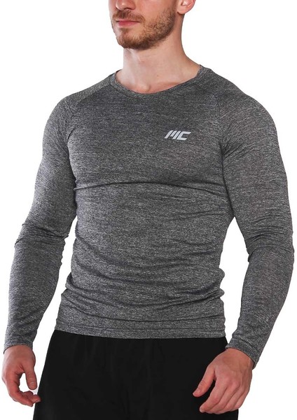 Pro Stretch Uzun Kollu T-Shirt Füme