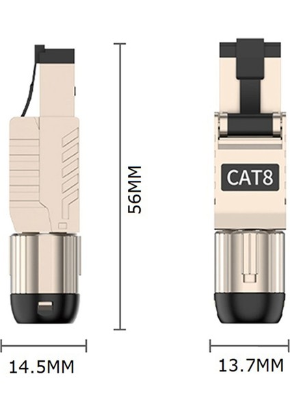 Adet RJ45 Cat8 Ethernet Kablo Konnektörleri RJ45 Metal Alet 22AWG-24AWG (Yurt Dışından)