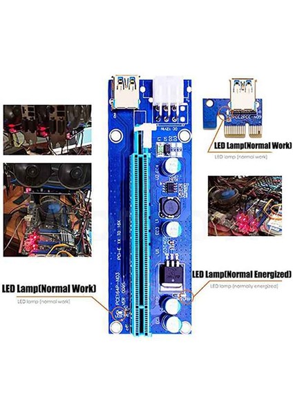 Adet Pcı-E Adaptör Kartı VER009S Madencilik Makineleri Için Pcı-E Kablosu (Yurt Dışından)