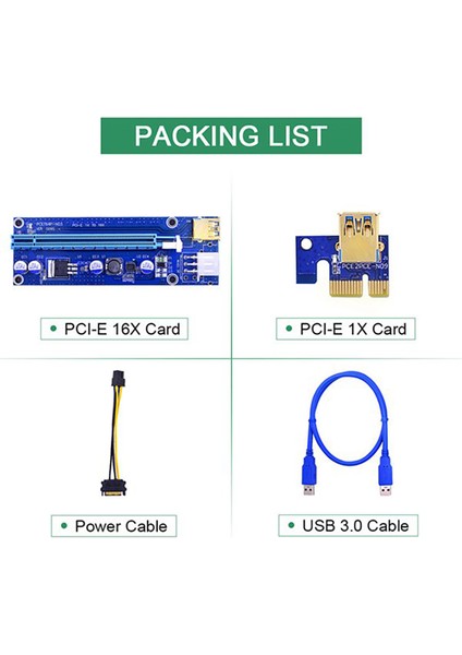 Adet Pcı-E Adaptör Kartı VER009S Madencilik Makineleri Için Pcı-E Kablosu (Yurt Dışından)