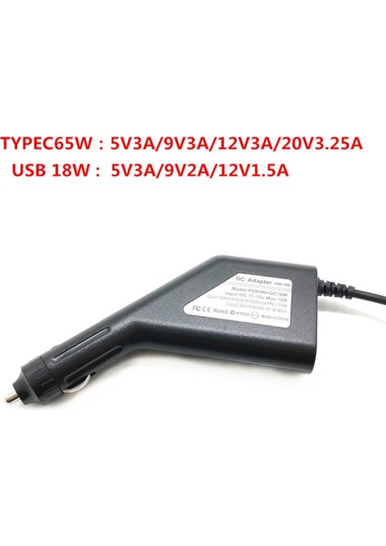 65W USB Tip C Evrensel Dizüstü Bilgisayar Dc Araç Şarj Cihazı Güç Kaynağı Adaptörü (Yurt Dışından) fırsatları