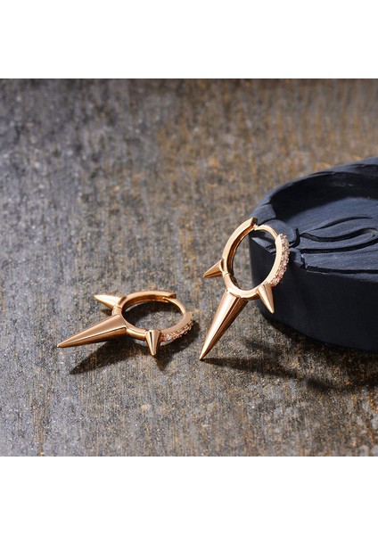 Avekı Altın Zarif Dangle Hoop Kadın 14 K Altın Kaplama Narin Sevimli Geometrik Üçgen Koni Dangle Küpe (Yurt Dışından) fırsatları