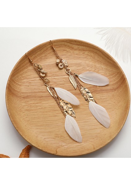 Bohem Yaprak Damla Zarif Kadın Vintage Uzun Püskül Kadın Giyim Aksesuarları Küpe (Yurt Dışından) fiyatları