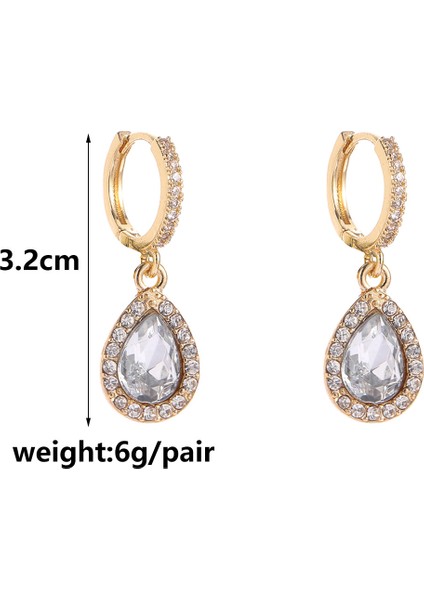 Kübik Zirkon Taşlı Yapay Elmas Gözyaşı Kristal Damla Kadın Elmas Dangle Gelin Nedime Düğün Balo Kostüm Küpe (Yurt Dışından) fiyatları