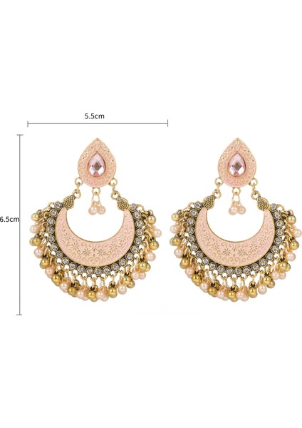 Ay Alaşımlı Hint Tarzı Ajur Çan Damla Kadın Küpe (Yurt Dışından) modelleri