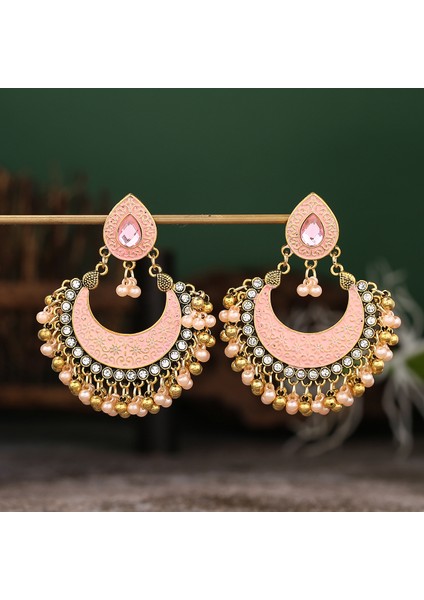 Ay Alaşımlı Hint Tarzı Ajur Çan Damla Kadın Küpe (Yurt Dışından) fırsatları