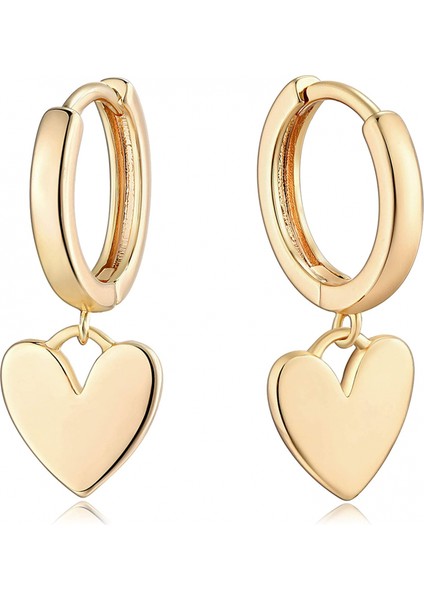 Avekı Altın Zarif Dangle Hoop Kadın 14 K Altın Kaplama Narin Sevimli Geometrik Üçgen Koni Dangle Küpe (Yurt Dışından)