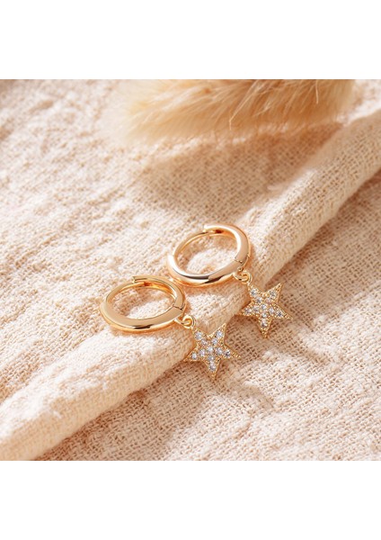 Avekı Altın Zarif Dangle Hoop Kadın 14 K Altın Kaplama Narin Sevimli Geometrik Üçgen Koni Dangle Küpe (Yurt Dışından) fırsatları