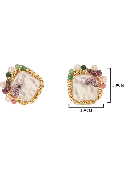 El Yapımı Inci Modaya Uygun Çiçek Küpe (Yurt Dışından)