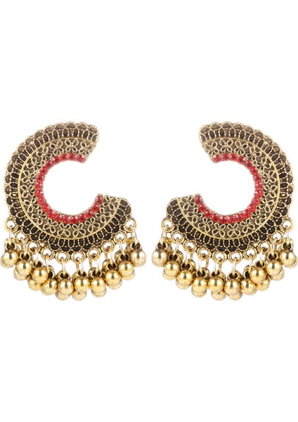 Rechicgu Etnik Bali Jhumka Jhumki Lotus Meksika Çingene Dangle Geleneksel Kulak Çıtçıt Küpe (Yurt Dışından)