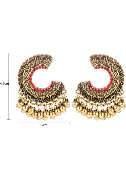 Rechicgu Etnik Bali Jhumka Jhumki Lotus Meksika Çingene Dangle Geleneksel Kulak Çıtçıt Küpe (Yurt Dışından) modelleri