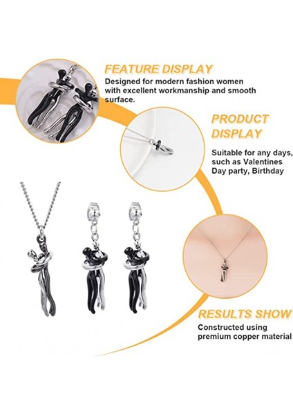 Sevgililer Günü Kolye Yüzük Seti Sarılma Kolye ve Sarılma Iki Sevgilinin Hikayesi Kolye Aşkını Göster Çift Sarma Kolye Altın Gümüş Küpe (Yurt Dışından) fırsatları