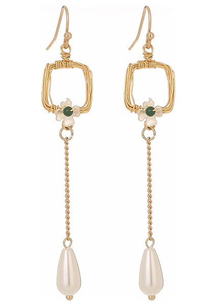 El Yapımı Inci Modaya Uygun Çiçek Küpe (Yurt Dışından)