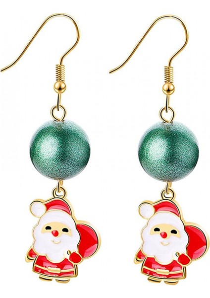 Noel I 1 Çift Kadınlar Noel Alaşım Takı Hediyeler Kültürler ve Kızlar Kırmızı Yeşil Küpe (Yurt Dışından)