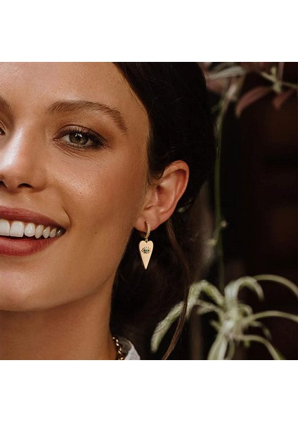 Avekı Altın Zarif Dangle Hoop Kadın 14 K Altın Kaplama Narin Sevimli Geometrik Üçgen Koni Dangle Küpe (Yurt Dışından) modelleri