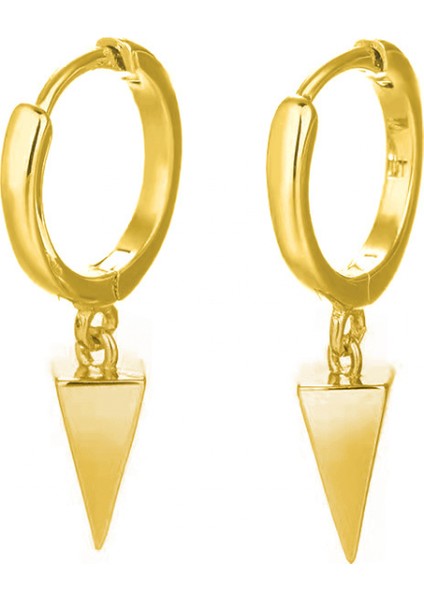 Avekı Altın Zarif Dangle Hoop Kadın 14 K Altın Kaplama Narin Sevimli Geometrik Üçgen Koni Dangle Küpe (Yurt Dışından)