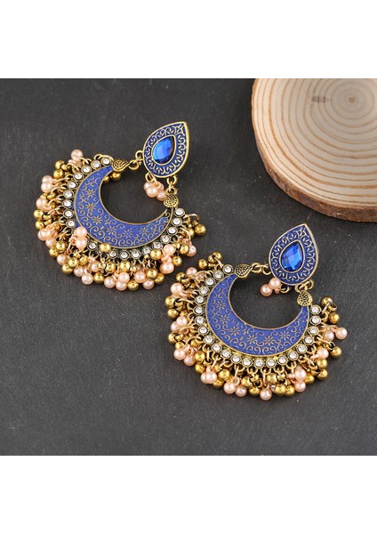 Ay Alaşımlı Hint Tarzı Ajur Çan Damla Kadın Küpe (Yurt Dışından) fiyatları