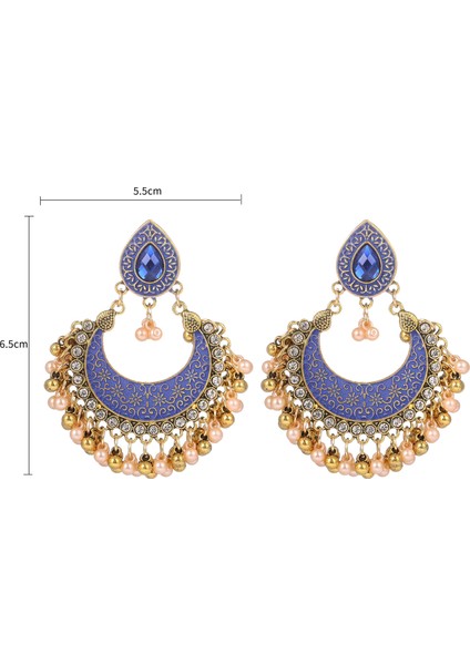 Ay Alaşımlı Hint Tarzı Ajur Çan Damla Kadın Küpe (Yurt Dışından) modelleri