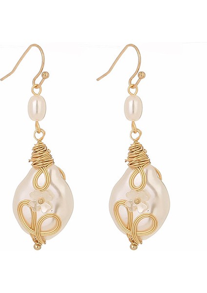 El Yapımı Inci Modaya Uygun Çiçek Küpe (Yurt Dışından)