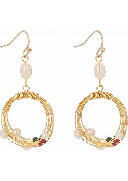 El Yapımı Inci Modaya Uygun Çiçek Küpe (Yurt Dışından)