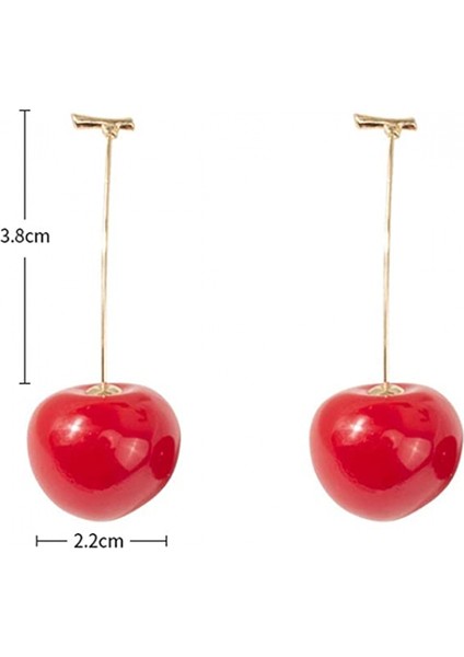 Kiraz Meyvesi Kolye Damla Sarkan Piercing Kadın Kız Doğum Günü Takı Hediye Küpe (Yurt Dışından) fırsatları