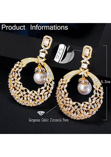 Moda Pırlanta Inci Gümüş Inci Moda Geometrik Kadın Asılı Hediyeler Altın Küpe (Yurt Dışından) modelleri