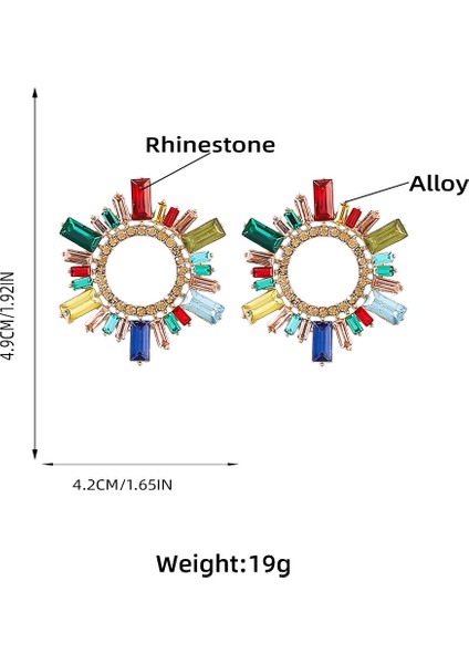 Yaratıcı Kişilik Alaşım Elmas Taklidi Ayçiçeği Kadın Moda Basit Süper Flaş Mixcolor Küpe (Yurt Dışından) fiyatları