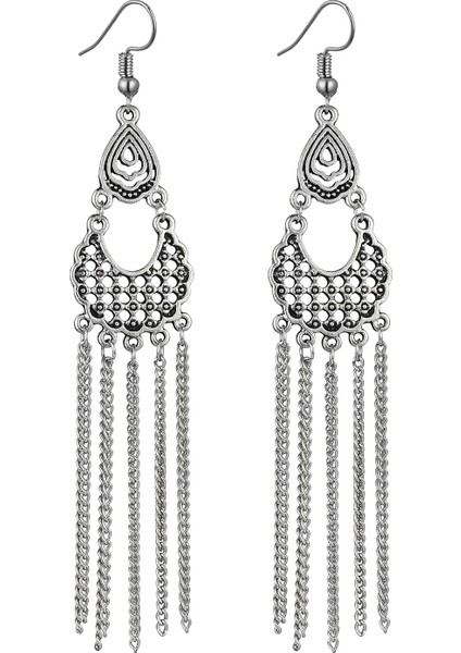 Uzun Püskül Damla Damla Uzun Zincir Dangle Moda Kadınlar ve Kızlar Küpe (Yurt Dışından)