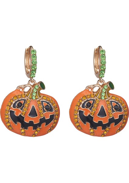 Cadılar Bayramı 1 Çift Karışık Cadılar Bayramı Tema Saplama Kadın Kafatası Örümcek Hayalet Göz Küresi Kabak Küpe (Yurt Dışından)