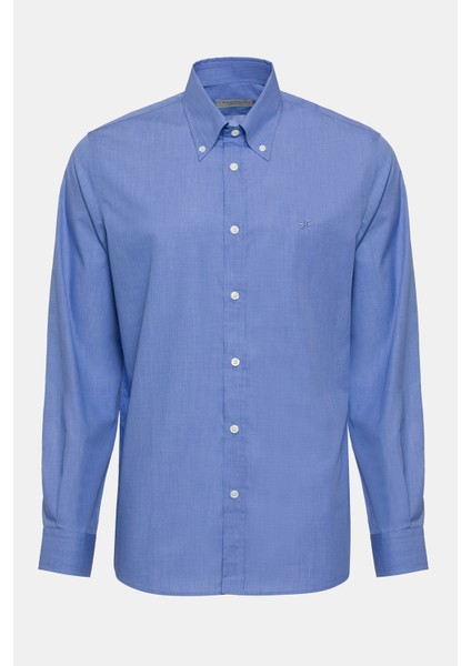 Erkek Koyu Mavi Cooper Fit Düğmeli Yaka Pötikareli Spor Gömlek fiyatları