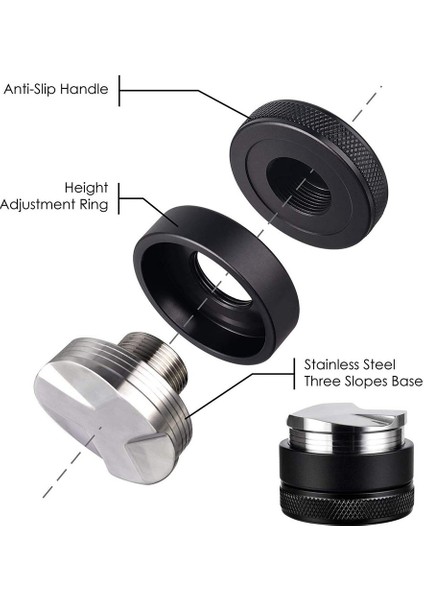 Espresso Dağıtım Aleti/seviyeleyici 3 Açılı Eğim Ayarlanabilir 58MM,F (Yurt Dışından) modelleri