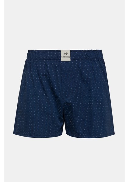 Erkek Lacivert Desenli Dokuma Boxer