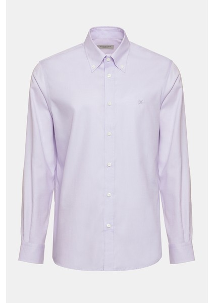 Erkek Pembe Cooper Fit Düğmeli Yaka Spor Gömlek