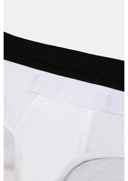 Erkek Siyah Organik Pamuklu Düz Renk Likralı Slip 2'li Paket Siyah&beyaz modelleri