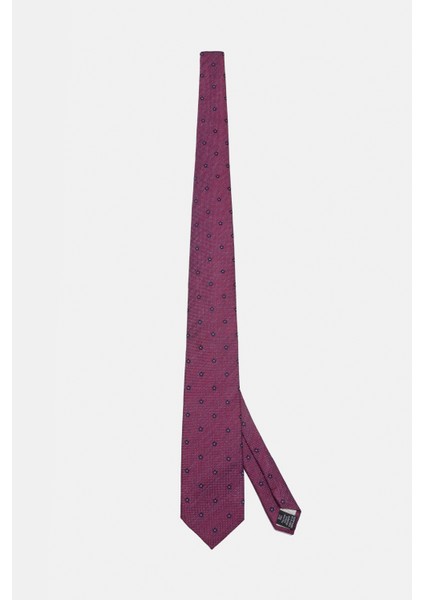 Erkek Pembe Desenli İpek Kravat