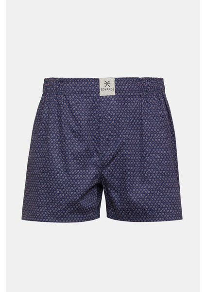 Erkek Lacivert Desenli Dokuma Boxer