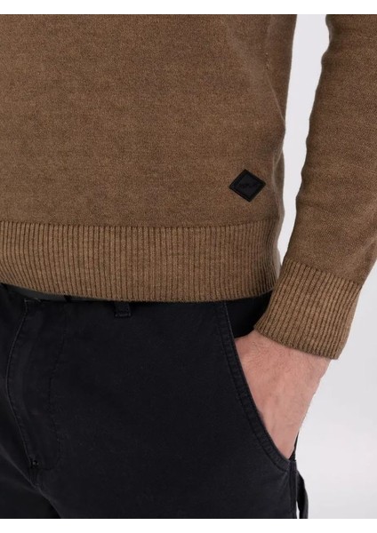 Erkek Bej Bisiklet Yaka Yün Kazak indirimleri