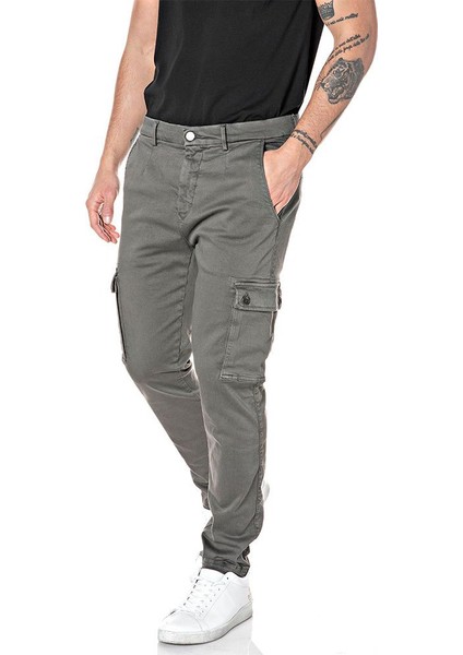 Erkek Yeşil Denim Kargo Pantolon