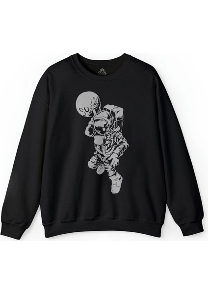 Astronot Nba Basketball Uzay Cosmos Baskılı Sweatshirt