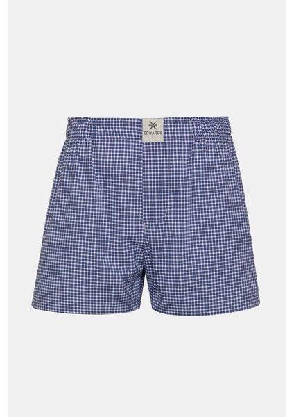Erkek Lacivert Desenli Dokuma Boxer