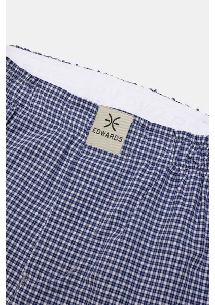 Erkek Lacivert Desenli Dokuma Boxer