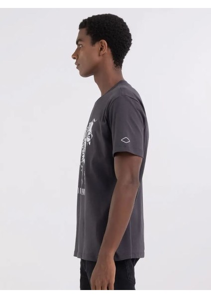 Erkek Siyah Bisiklet Yaka Baskılı T-Shirt fiyatları