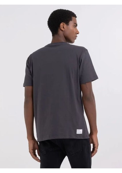 Erkek Siyah Bisiklet Yaka Baskılı T-Shirt fırsatları