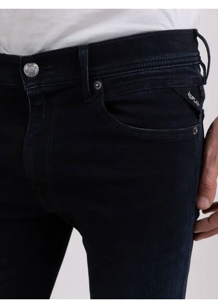 Erkek Lacivert Geri Dönüştürülmüş Streç Jean Pantolon indirimleri