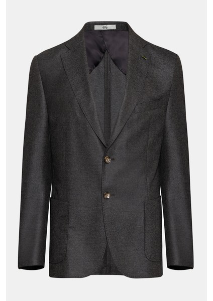 Erkek Kahverengi Loro Piana Kumaşıyla Üretilmiş Yün Spor Ceket