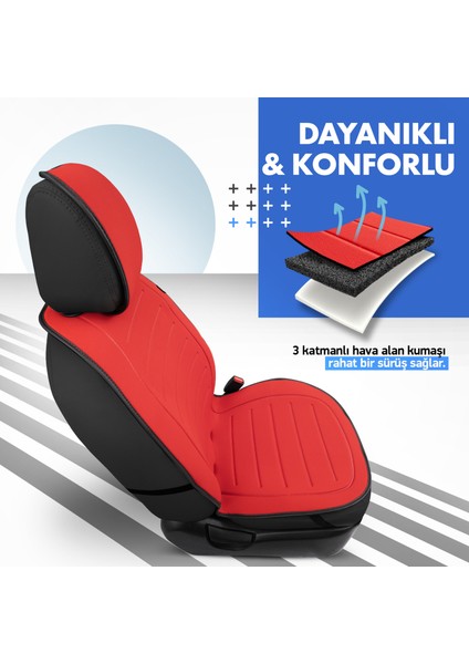 Active Line Series Koruyucu Oto Koltuk Minderi Kırmızı