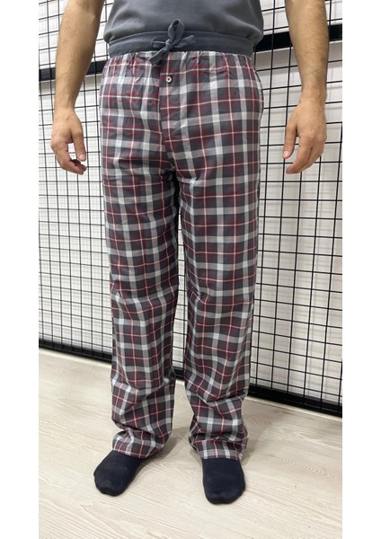 Cepli Erkek Pijama Altı Ekose Desen Dokuma Pamuklu Kumaş